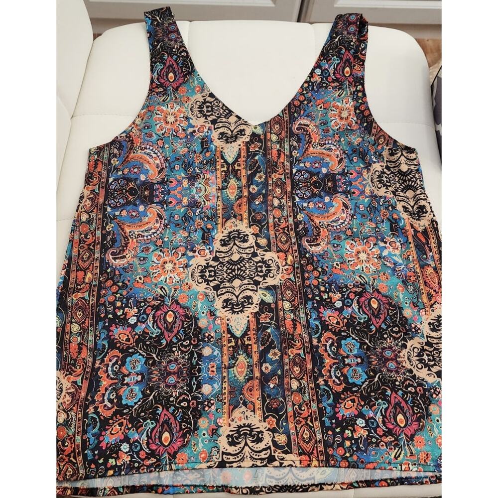 Ekouaer Silky Boho Pasley Top - S
